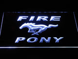 Mustang Fire Pony LED Neon Sign USB - White - TheLedHeroes