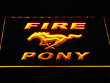 Mustang Fire Pony LED Neon Sign USB - Yellow - TheLedHeroes