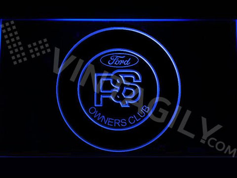 Ford RS Owners Club LED Neon Sign USB - Blue - TheLedHeroes
