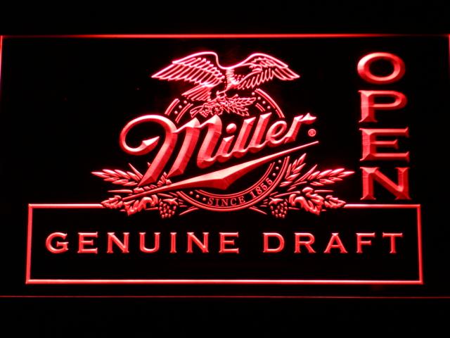 Miller Geniune Draft Open LED Neon Sign Electrical - Red - TheLedHeroes