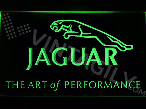 FREE Jaguar The Art of Performance LED Sign - Green - TheLedHeroes