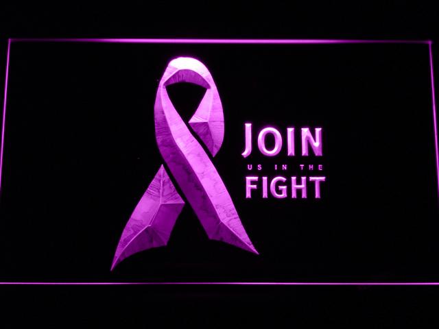 Join us in the Fight LED Neon Sign USB - Purple - TheLedHeroes