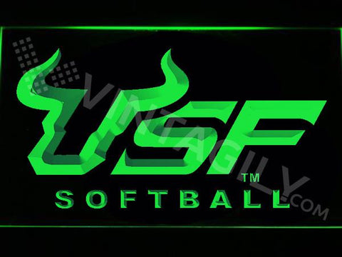 USF Softball LED Neon Sign USB - Green - TheLedHeroes