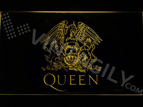 Queen LED Sign - Yellow - TheLedHeroes