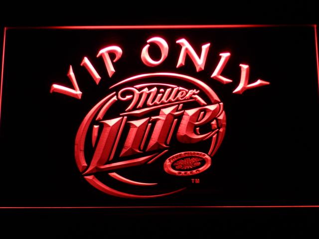 Miller Lite VIP Only LED Neon Sign USB - Red - TheLedHeroes