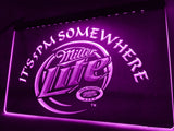 Miller Lite It's 5pm Somewhere LED Neon Sign USB - Purple - TheLedHeroes