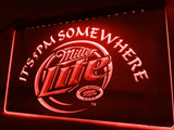 Miller Lite It's 5pm Somewhere LED Neon Sign Electrical - Red - TheLedHeroes