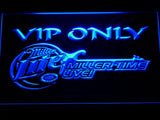 Miller Lite Miller Time Live VIP Only LED Neon Sign USB - Blue - TheLedHeroes