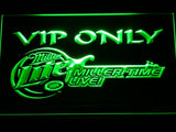 Miller Lite Miller Time Live VIP Only LED Neon Sign USB - Green - TheLedHeroes