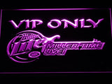 Miller Lite Miller Time Live VIP Only LED Neon Sign USB - Purple - TheLedHeroes