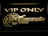 Miller Lite Miller Time Live VIP Only LED Neon Sign USB - Yellow - TheLedHeroes