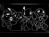 Pokemon Starters LED Neon Sign USB - White - TheLedHeroes