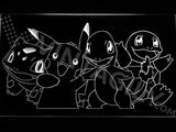 Pokemon Starters LED Neon Sign Electrical - White - TheLedHeroes