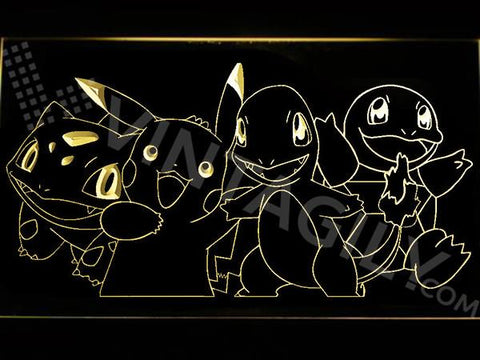 Pokemon Starters LED Neon Sign Electrical - Yellow - TheLedHeroes