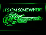 FREE Miller Lite Miller Time Live It's 5pm Somewhere LED Sign - Green - TheLedHeroes