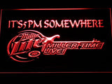 Miller Lite Miller Time Live It's 5pm Somewhere LED Neon Sign Electrical - Red - TheLedHeroes