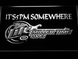 Miller Lite Miller Time Live It's 5pm Somewhere LED Neon Sign Electrical - White - TheLedHeroes
