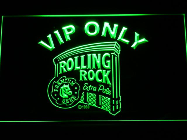 Rolling Rock VIP Only LED Neon Sign USB - Green - TheLedHeroes
