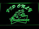 Budweiser Frog VIP Only LED Neon Sign USB - Green - TheLedHeroes