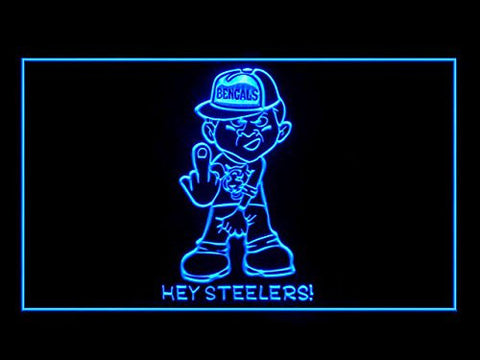 FREE Bengals Piss On Steelers LED Sign - Blue - TheLedHeroes