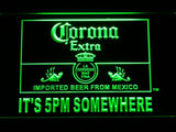Corona Extra It's 5 pm Somewhere LED Neon Sign Electrical - Green - TheLedHeroes