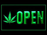 Open Marijuana LED Neon Sign Electrical - Green - TheLedHeroes