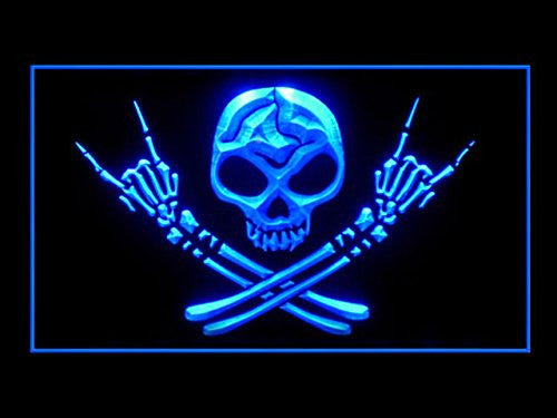 FREE Man Cave Skull Bro LED Sign - Blue - TheLedHeroes
