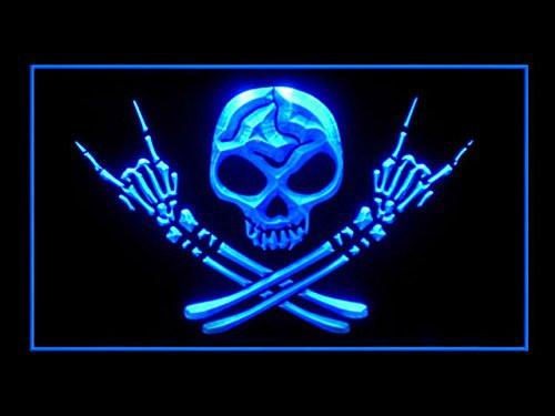 Man Cave Skull Bro LED Neon Sign Electrical - Blue - TheLedHeroes