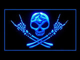 Man Cave Skull Bro LED Neon Sign Electrical - Blue - TheLedHeroes