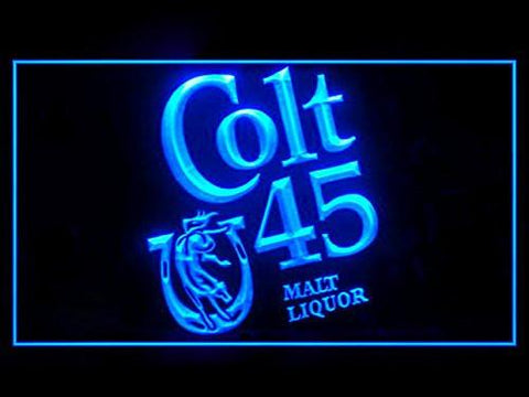 Colt 45 Malt Liquor LED Neon Sign USB - Blue - TheLedHeroes