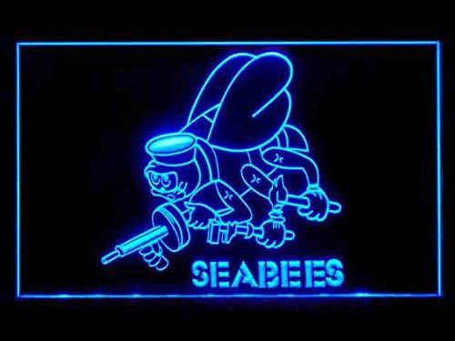 US Navy Seabees LED Neon Sign USB - Blue - TheLedHeroes