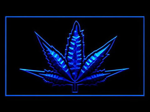 FREE The Weed Hemp Marijuana Leap LED Sign - Blue - TheLedHeroes