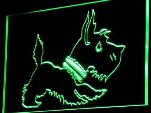 Old Fashioned Scottie Dog Shop LED Neon Sign Electrical - Green - TheLedHeroes