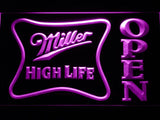 Miller High Life Open LED Neon Sign USB - Purple - TheLedHeroes