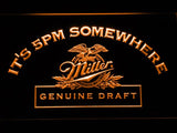 Miller Geniune Draft  It's 5pm Somewhere LED Neon Sign Electrical - Orange - TheLedHeroes