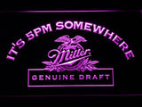 Miller Geniune Draft  It's 5pm Somewhere LED Neon Sign USB - Purple - TheLedHeroes