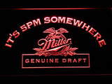 Miller Geniune Draft  It's 5pm Somewhere LED Neon Sign Electrical - Red - TheLedHeroes