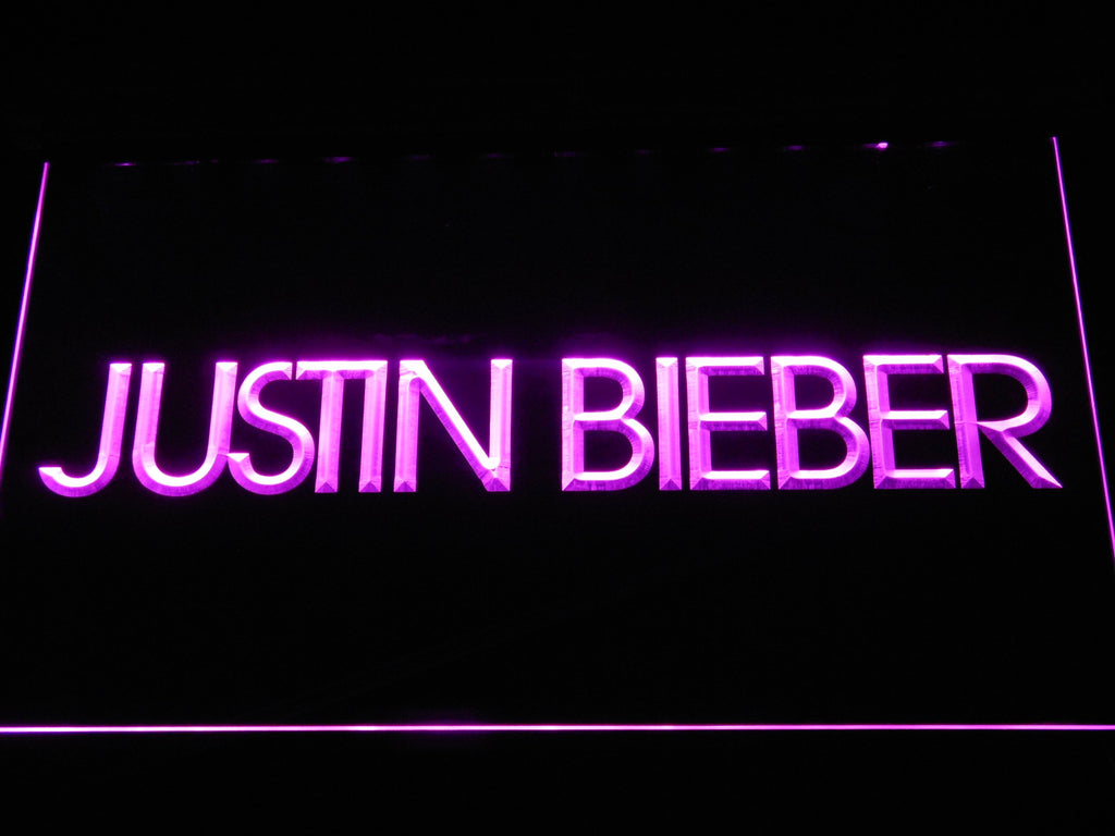 Justin Bieber (2) LED Neon Sign USB - Purple - TheLedHeroes