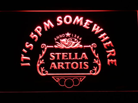 Stella Artois It's 5pm Somewhere LED Neon Sign USB - Red - TheLedHeroes