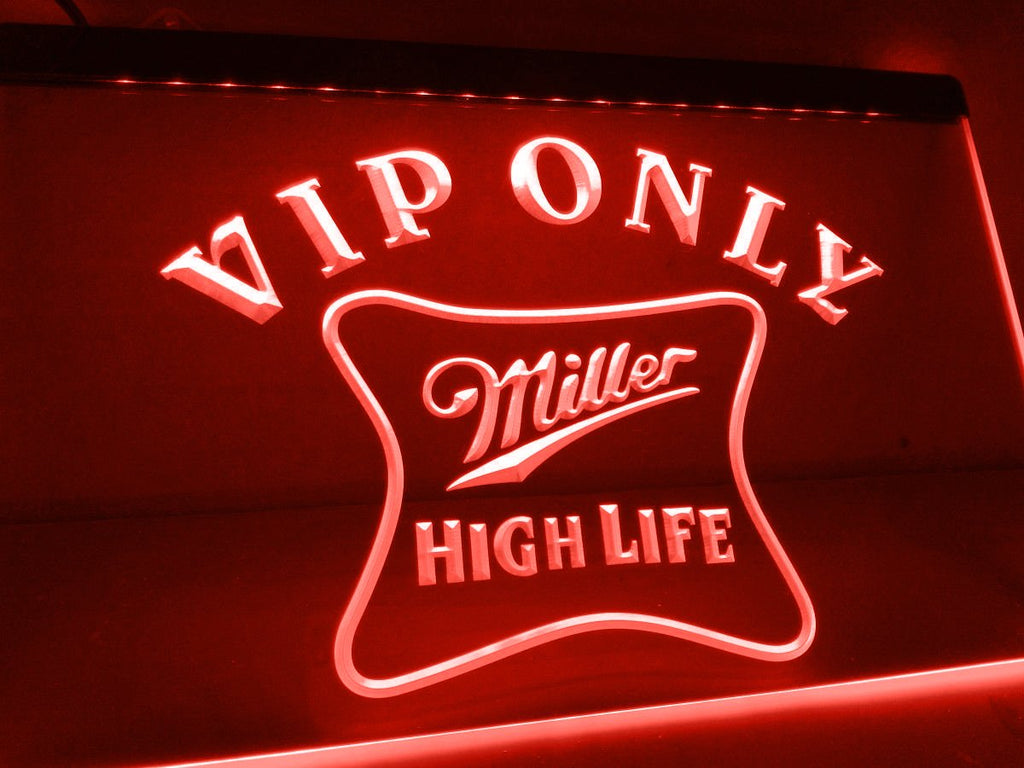 Miller High Life VIP Only LED Neon Sign USB - Red - TheLedHeroes