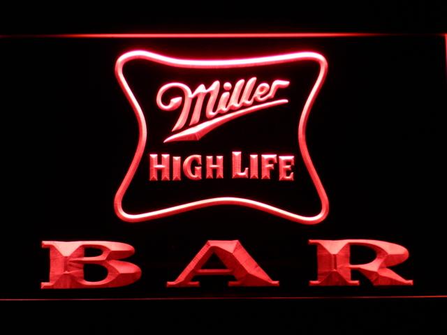 Miller High Life Bar LED Neon Sign Electrical - Red - TheLedHeroes