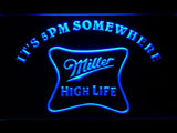 Miller High Life It's 5pm Somewhere LED Neon Sign USB - Blue - TheLedHeroes