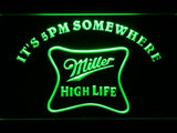 Miller High Life It's 5pm Somewhere LED Neon Sign USB - Green - TheLedHeroes