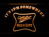 Miller High Life It's 5pm Somewhere LED Neon Sign USB - Orange - TheLedHeroes