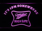 Miller High Life It's 5pm Somewhere LED Neon Sign Electrical - Purple - TheLedHeroes