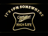 Miller High Life It's 5pm Somewhere LED Neon Sign USB - Yellow - TheLedHeroes