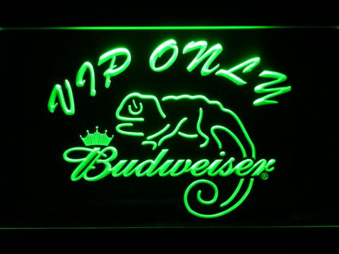 Budweiser Chameleon VIP Only LED Neon Sign USB - Green - TheLedHeroes