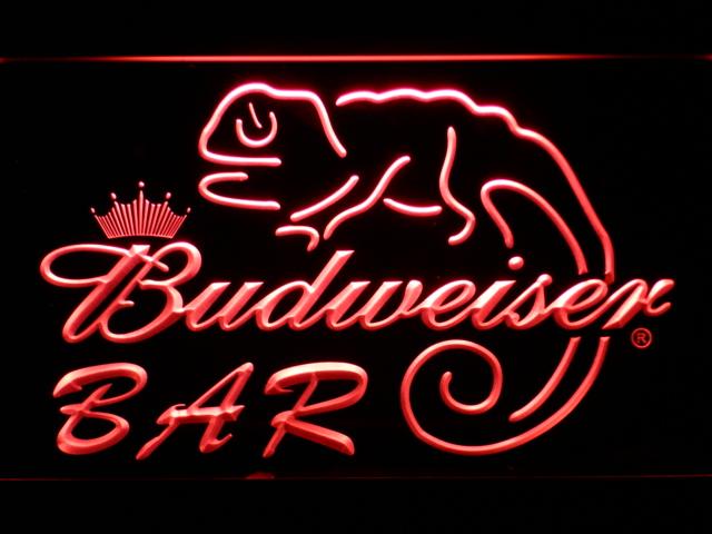 Budweiser Chameleon Bar LED Neon Sign Electrical - Red - TheLedHeroes