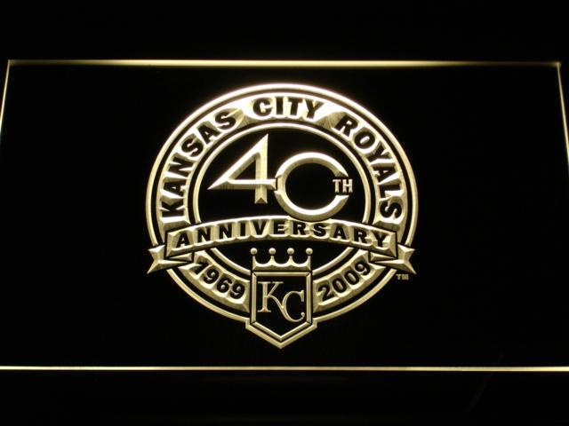Kansas City Royals 40th Anniversary LED Neon Sign Electrical - Yellow - TheLedHeroes