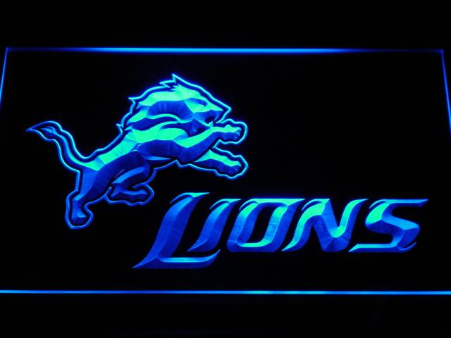 Detroit Lions (3) LED Neon Sign Electrical - Blue - TheLedHeroes